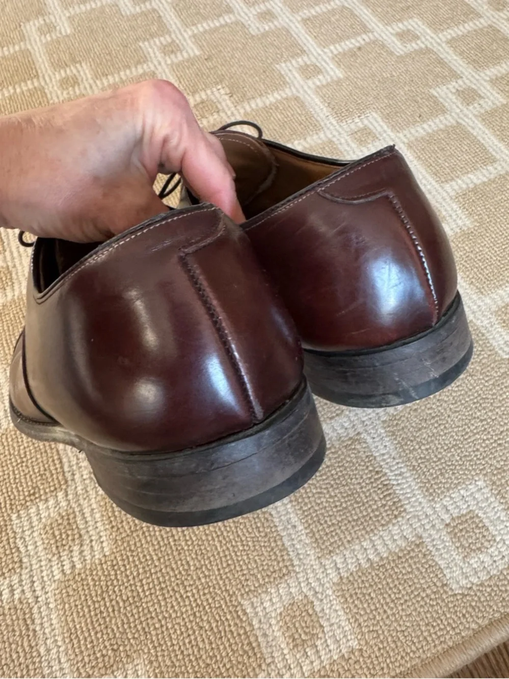 Johnston & Murphy Optima Cap Toe Leather Oxford Dress Shoes Brown Size 10.5